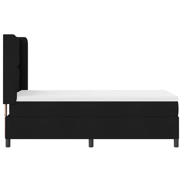 vidaXL LED Boxmadras seng med madras Sort 3FT Enkelt stof