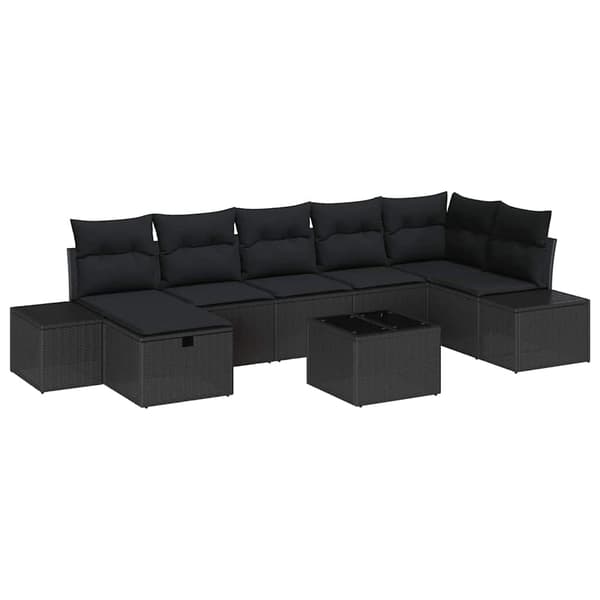 vidaXL Sofasæt med hynder 8 dele polyrattan