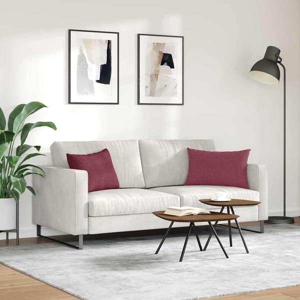 vidaXL Sofapuder 2 pcs Vinrød 60 x 40 cm Stof