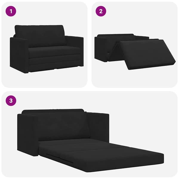 vidaXL Sovesofa 110cm Sort Fløjl