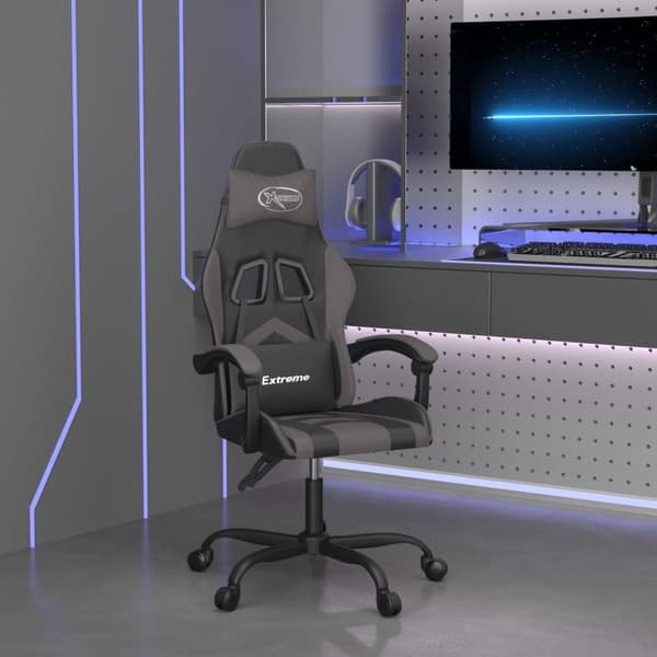 vidaXL gamingstol kunstlæder sort og grå