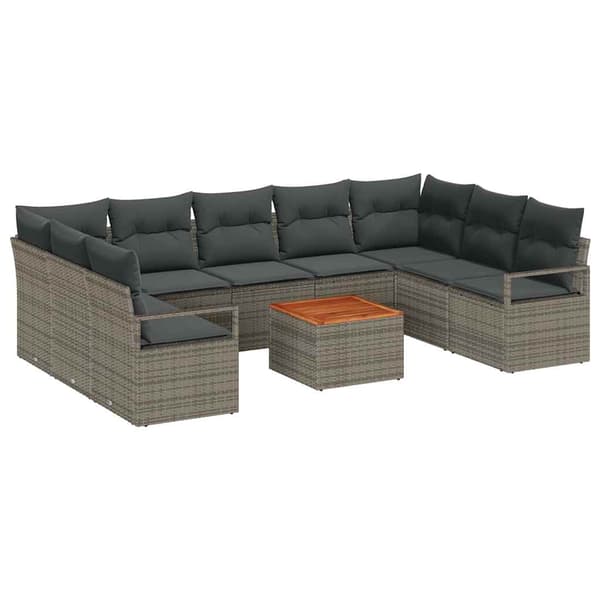 vidaXL Havesofa Sæt 10 pcs Grå