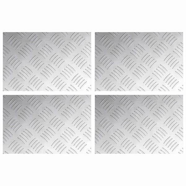 vidaXL Trappe Tread Rektangulær 4 pcs Sølv 30 x 20 cm Aluminium