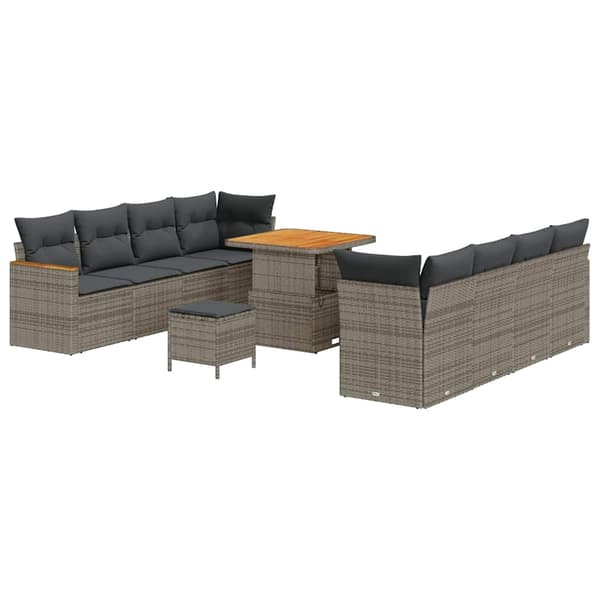 vidaXL Havesofa Sæt 11 pcs Grå polyrattan