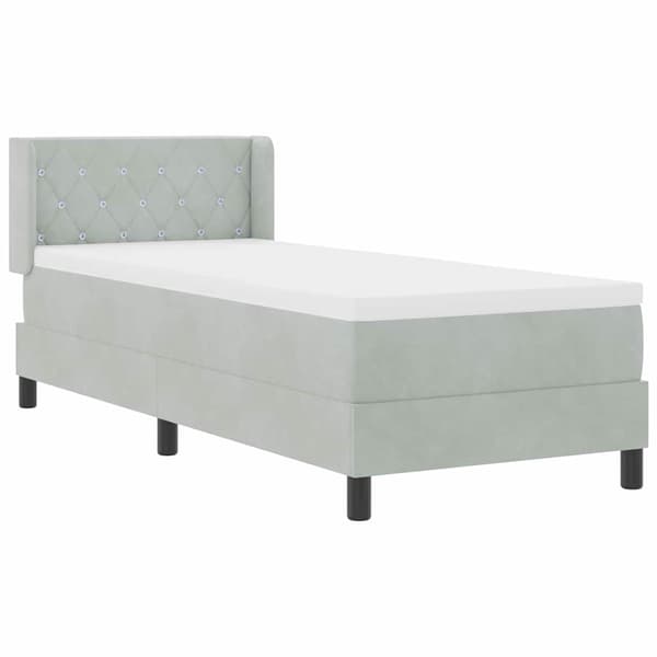 vidaXL Box spring seng med madras Lysegrå 200 x 80 cm Polyester