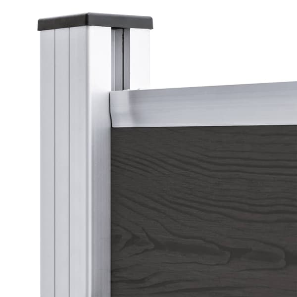 vidaXL hegnspanel 95x186 cm WPC sort