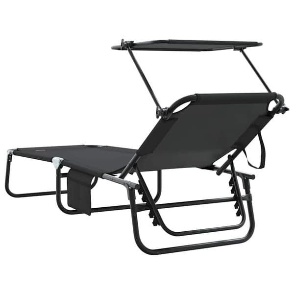 vidaXL Foldestol Sort 190 x 57 x 81 cm oxford