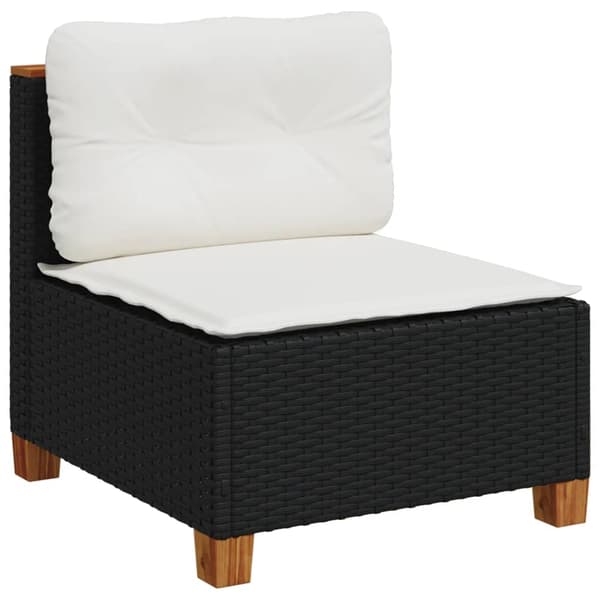 vidaXL sofasæt til haven 6 dele med hynder polyrattan sort