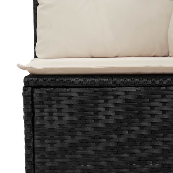 vidaXL Havebænk Sort polyrattan