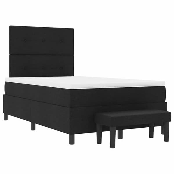 vidaXL Box spring seng med madras Sort 120 x 190 cm Stof