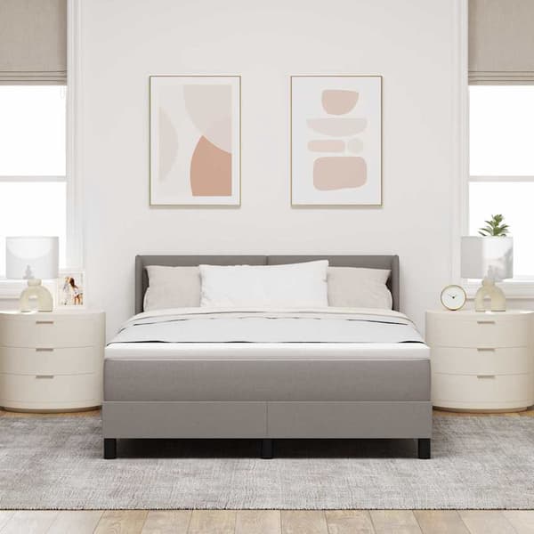 vidaXL Box spring seng med madras Gråbrun 200 x 160 cm Polyester