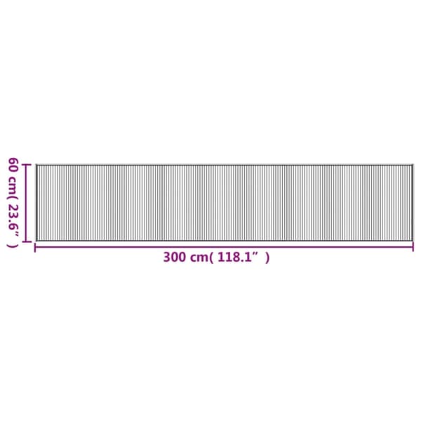 vidaXL Matto suorakaide harmaa 60x300 cm bambu