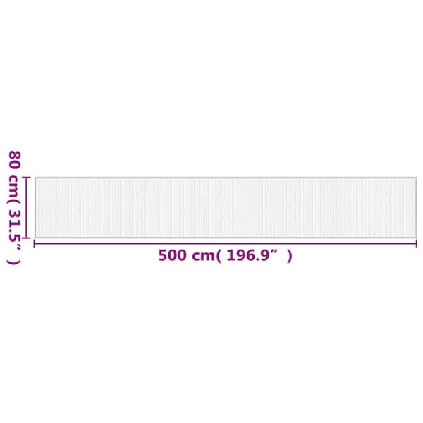 vidaXL Matto suorakaide harmaa 80x500 cm bambu