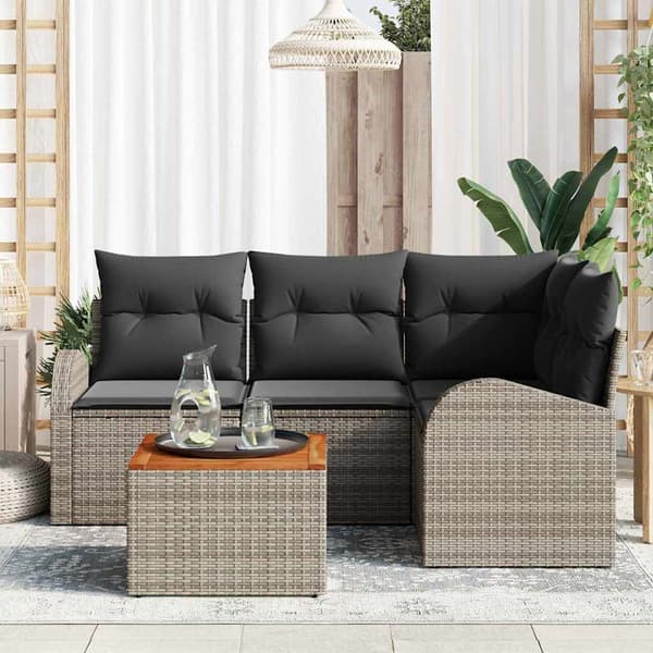vidaXL Havesofa Sæt 5 pcs Grå
