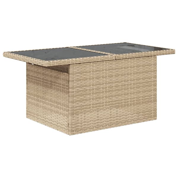 vidaXL sofasæt til haven 9 dele med hynder polyrattan beige