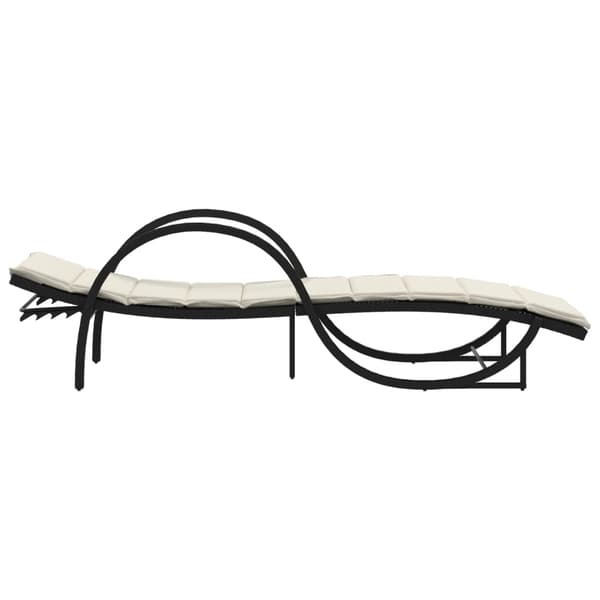 vidaXL liggestole 2 stk. med bord polyrattan sort