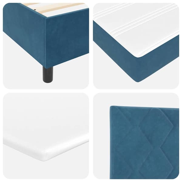 vidaXL Box spring seng med madras Mørk blå 200 x 100 cm Polyester