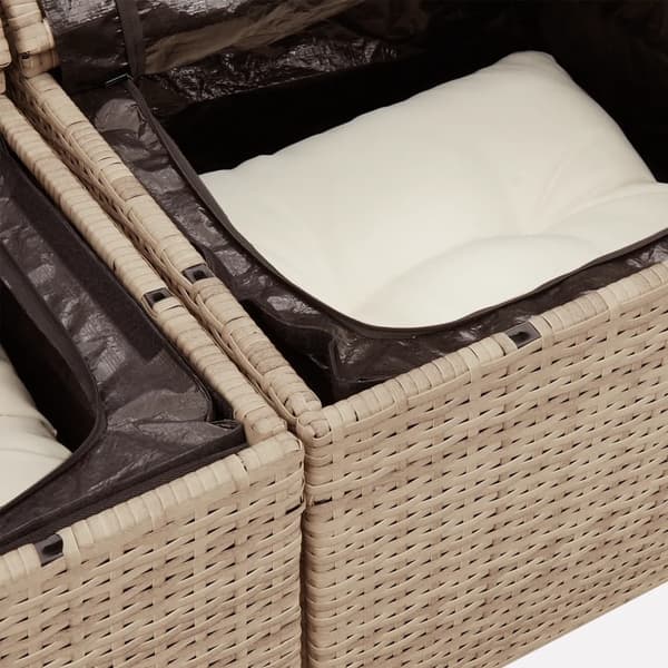 vidaXL sofasæt til haven 6 dele med hynder polyrattan beige