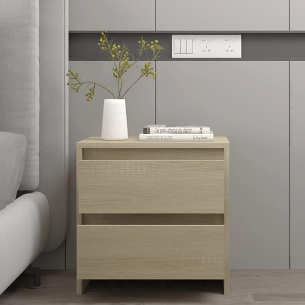 vidaXL sengebord 45x34,5x44,5 cm spånplade sonoma-eg