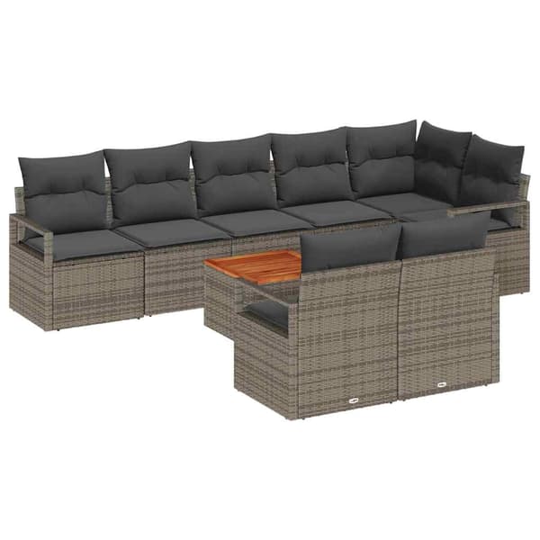 vidaXL Havesofa Sæt 9 pcs Grå