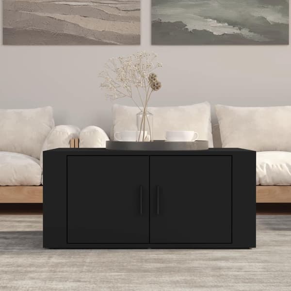 vidaXL sofabord 80x50x36 cm konstrueret træ sort