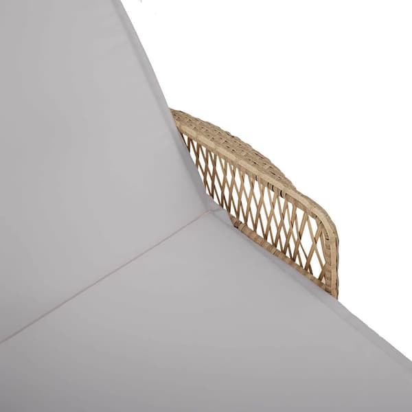 vidaXL Solstol med pude Beige og lys grå 55 x 200 x 92 cm polyrattan