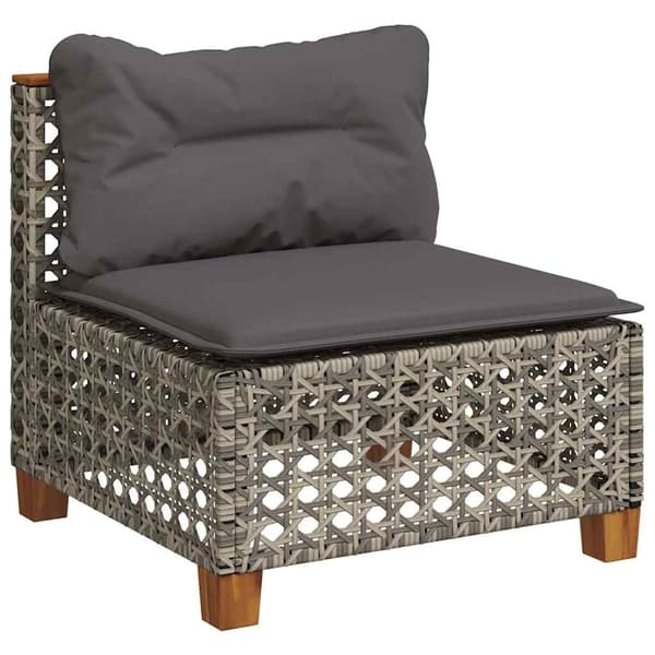 vidaXL sofasæt til haven 8 dele med hynder polyrattan grå