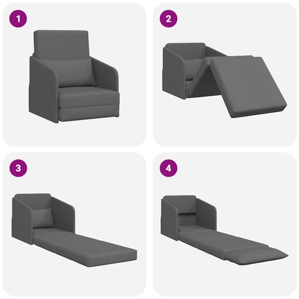 vidaXL Sovesofa 60cm Mørkegrå Stof