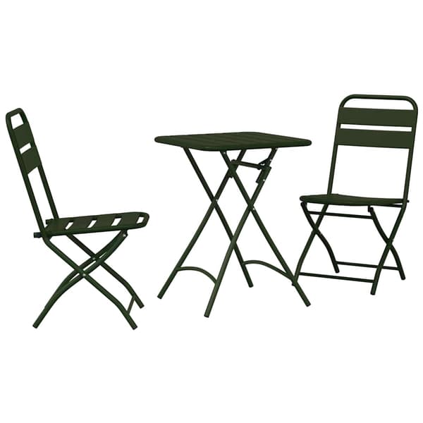 vidaXL Bistrosetti 3 pcs Vihreä Teräs