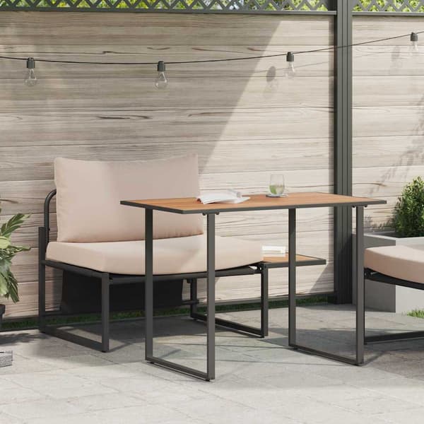 vidaXL Udendørs Stål Siddepladser 2 pcs Gråbrun Stål