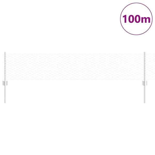 vidaXL Hegn med post Sølv 0,4 x 100 m Stål