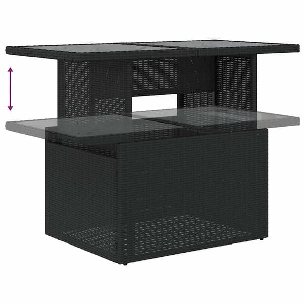 vidaXL sofasæt til haven 9 dele med hynder polyrattan sort
