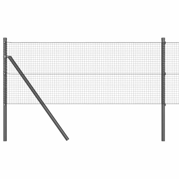vidaXL Hegn med stolper Grå 0.6 x 50 m Stål