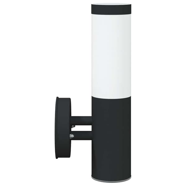 vidaXL udendørslampe sort rustfrit stål IP44