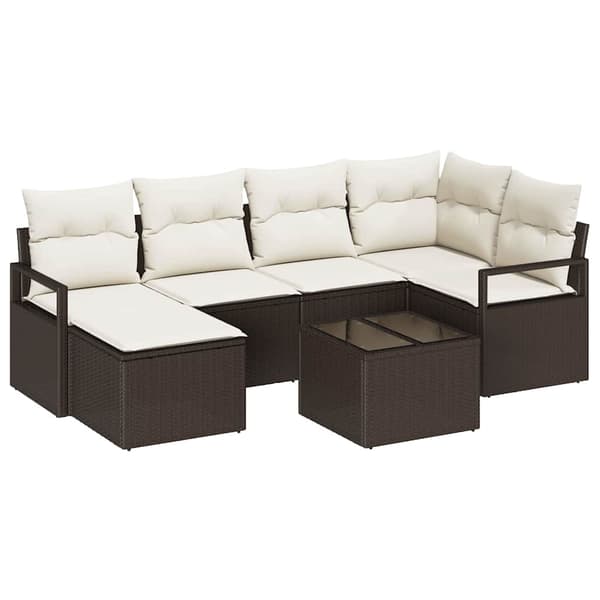 vidaXL Sofa Sæt 7 pcs Brun polyrattan
