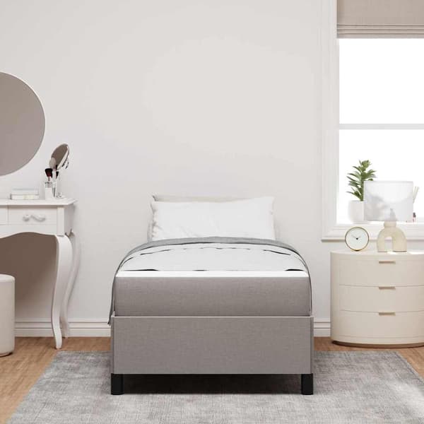 vidaXL Box spring seng Gråbrun 90 x 200 cm Stof