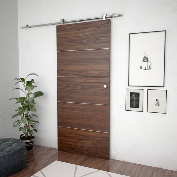 vidaXL hardwarekit til skydedør 183 cm rustfrit stål sølvfarvet