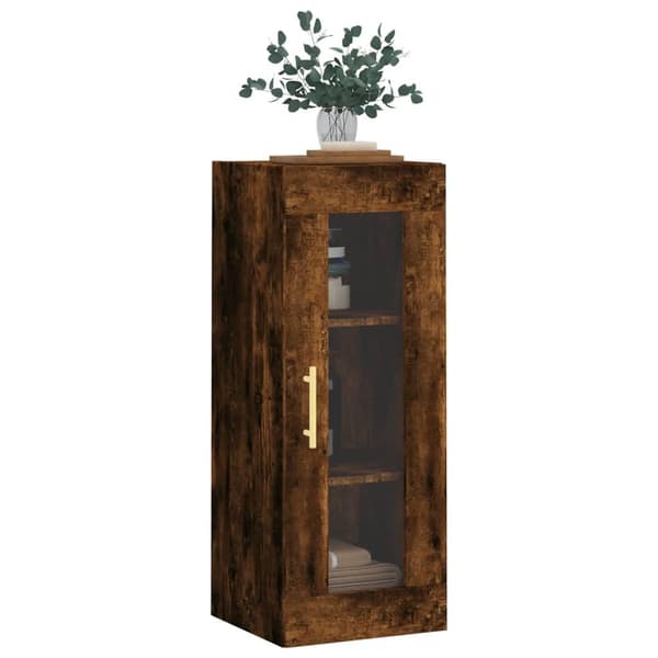 vidaXL vægskab 34,5x34x90 cm røget egetræsfarve