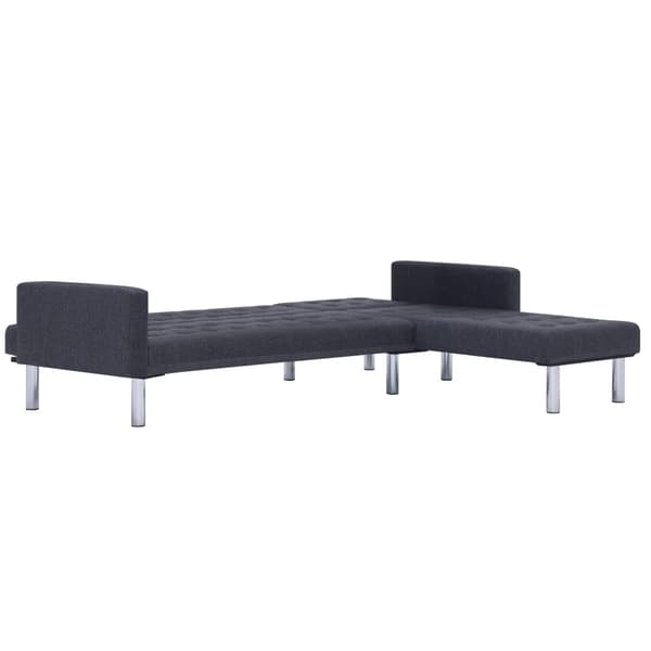 vidaXL L-formet sovesofa polyester mørkegrå