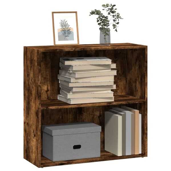 vidaXL bogreol 80x30x77 cm konstrueret træ røget egetræsfarve