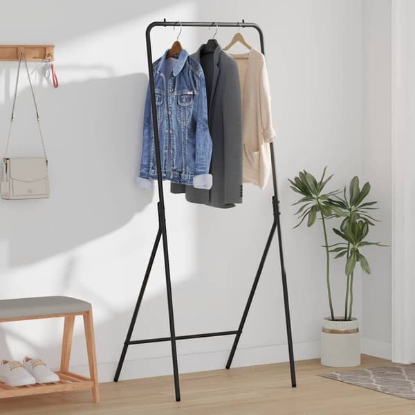 vidaXL Tøjstativ Sort 60 x 53 x 155 cm Stål