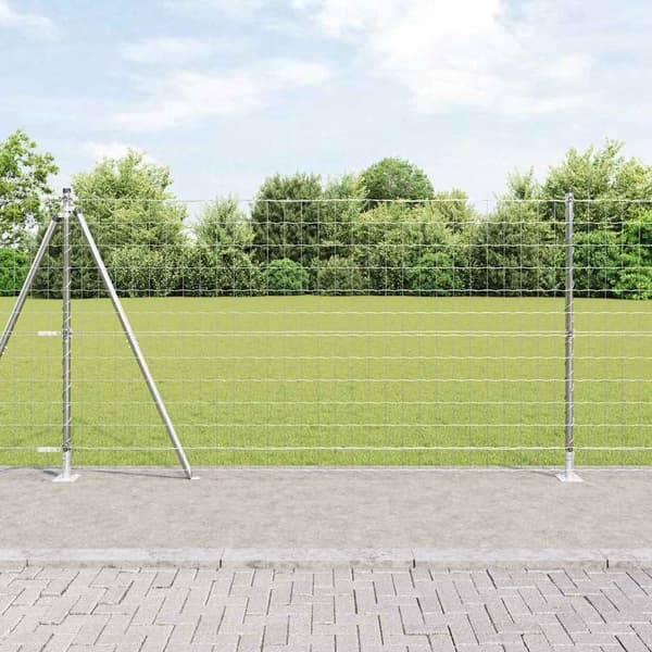 vidaXL Hegn med post Sølv 1,2 x 25 m Stål