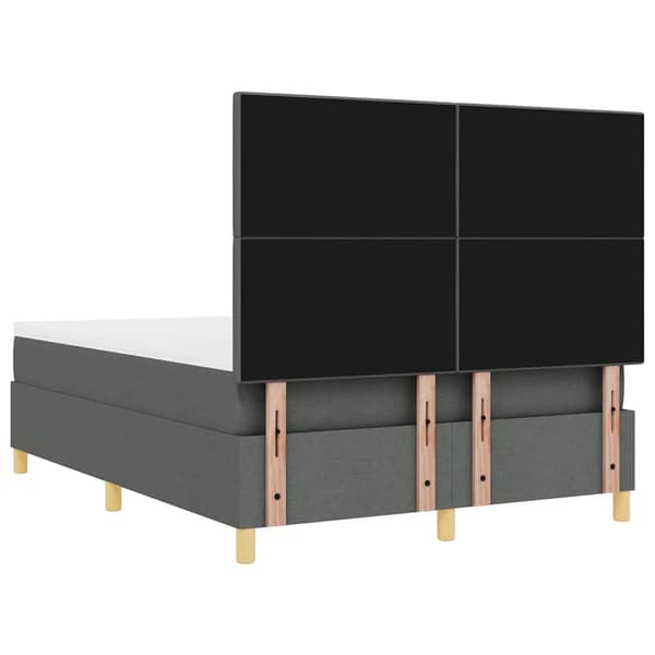 vidaXL Box spring seng med madras Mørkegrå 140 x 200 cm Stof