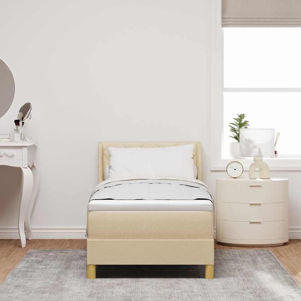vidaXL Box spring seng med madras Creme 200 x 80 cm Polyester