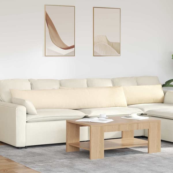 vidaXL Sofapuder 2 pcs Creme 200 x 40 cm Velourstof