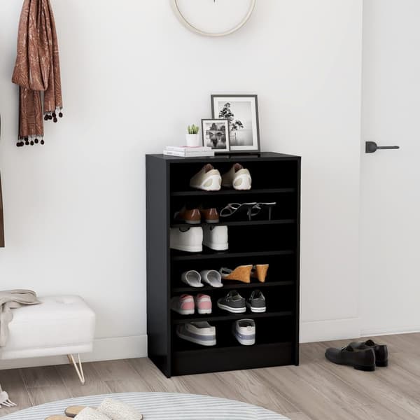 vidaXL skoskab 60x35x92 cm spånplade sort