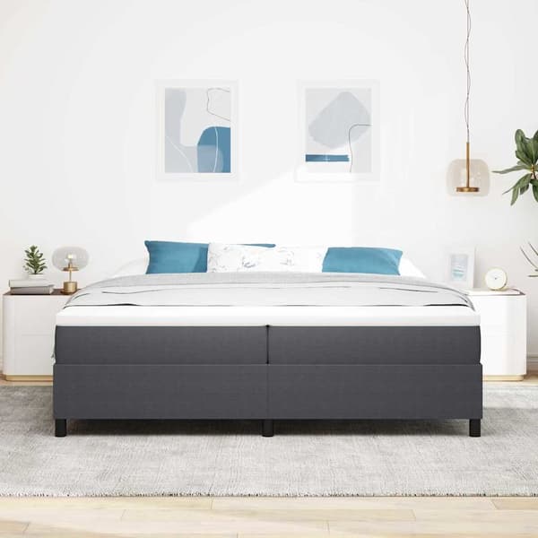 vidaXL Platform sengestel Mørkegrå 200 x 200 cm Velourstof