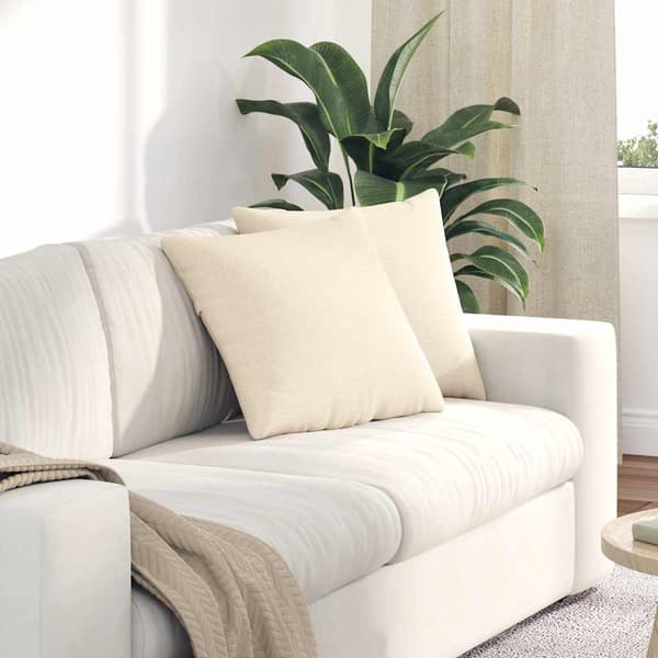vidaXL Sofapuder 2 pcs Creme 45 x 45 cm Velourstof