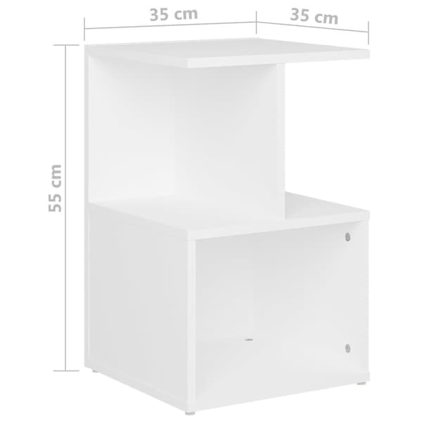 vidaXL sengeskab 35x35x55 cm spånplade hvid