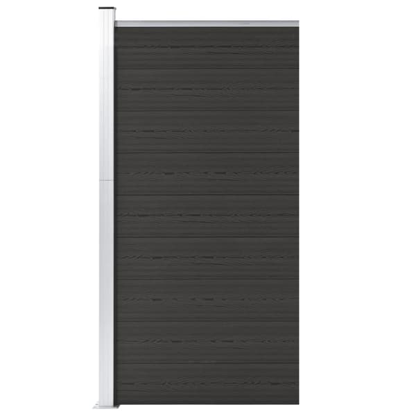 vidaXL hegnspanel 95x186 cm WPC sort